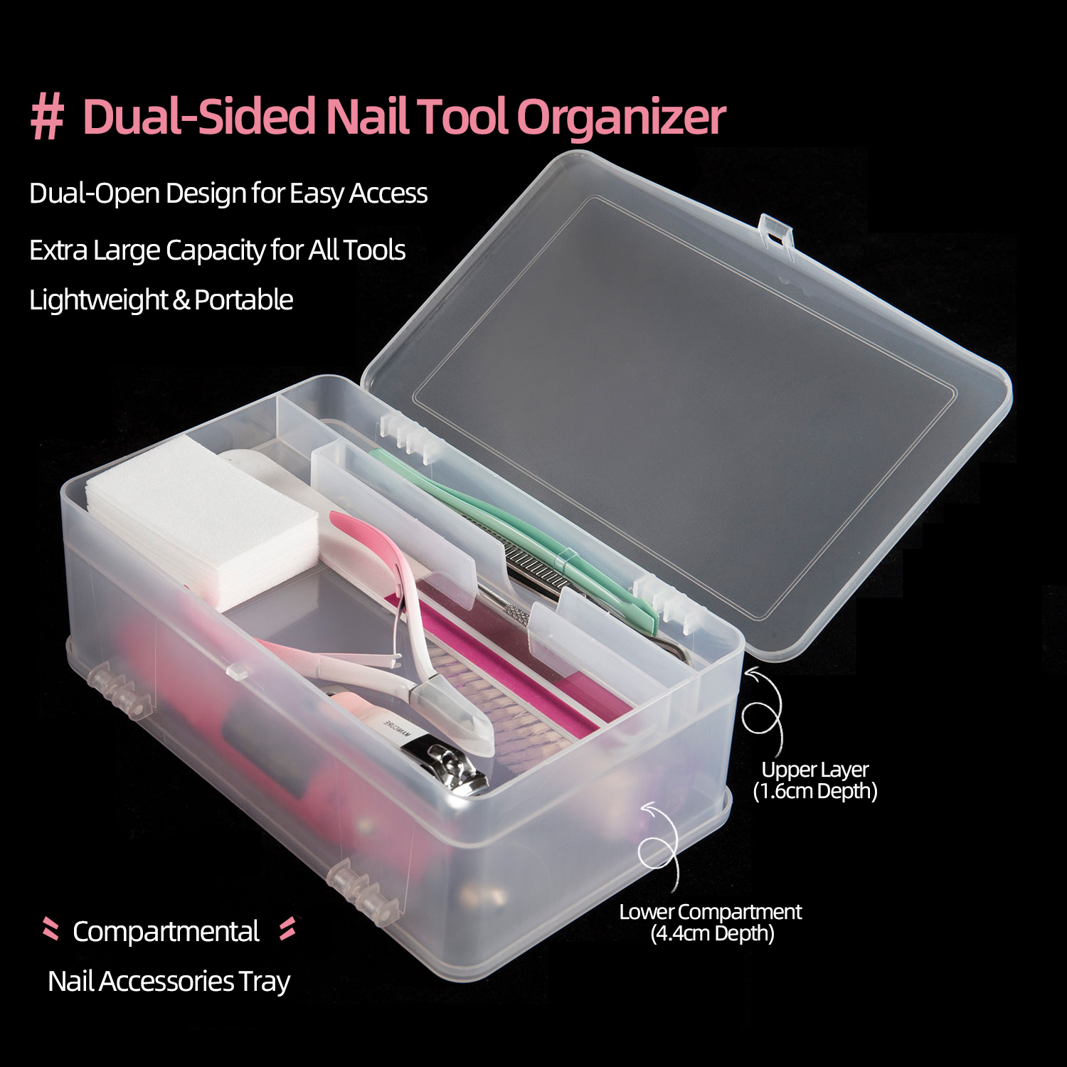 Tool Chest Cabinet - Dual-Open 2-Tier Super Capacity Pp Storage