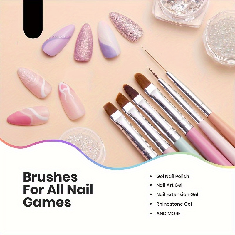 6pcs Nails Art Brushes Set Man - Chisel Set Wood review and price