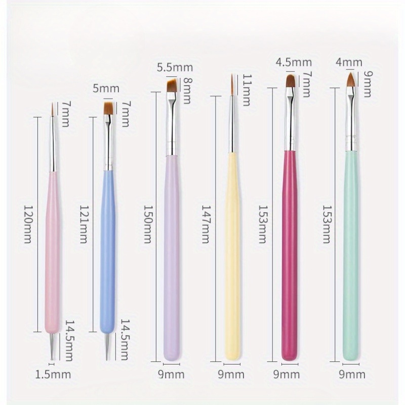 6pcs Nails Art Brushes Set Man - Chisel Set Wood review and price
