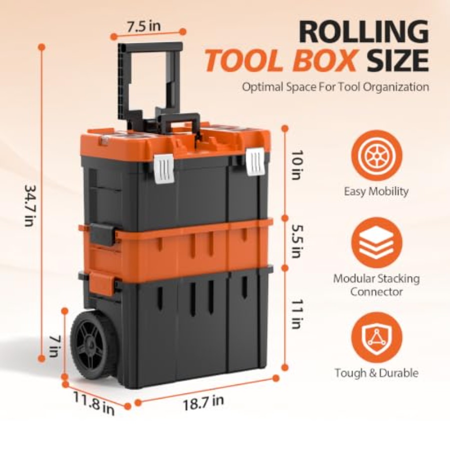 Rolling Tool Box with Wheels,  - Tools Use In The Workshop review and price