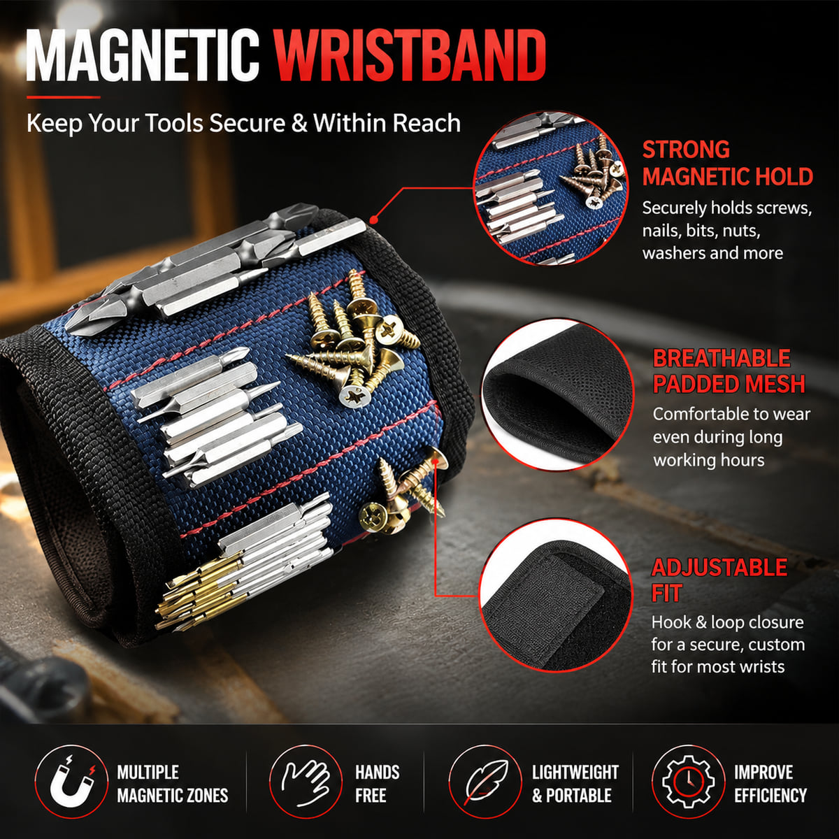 PINMOAP Magnetic Tool Wristban - Mini Workshop Tools review and price