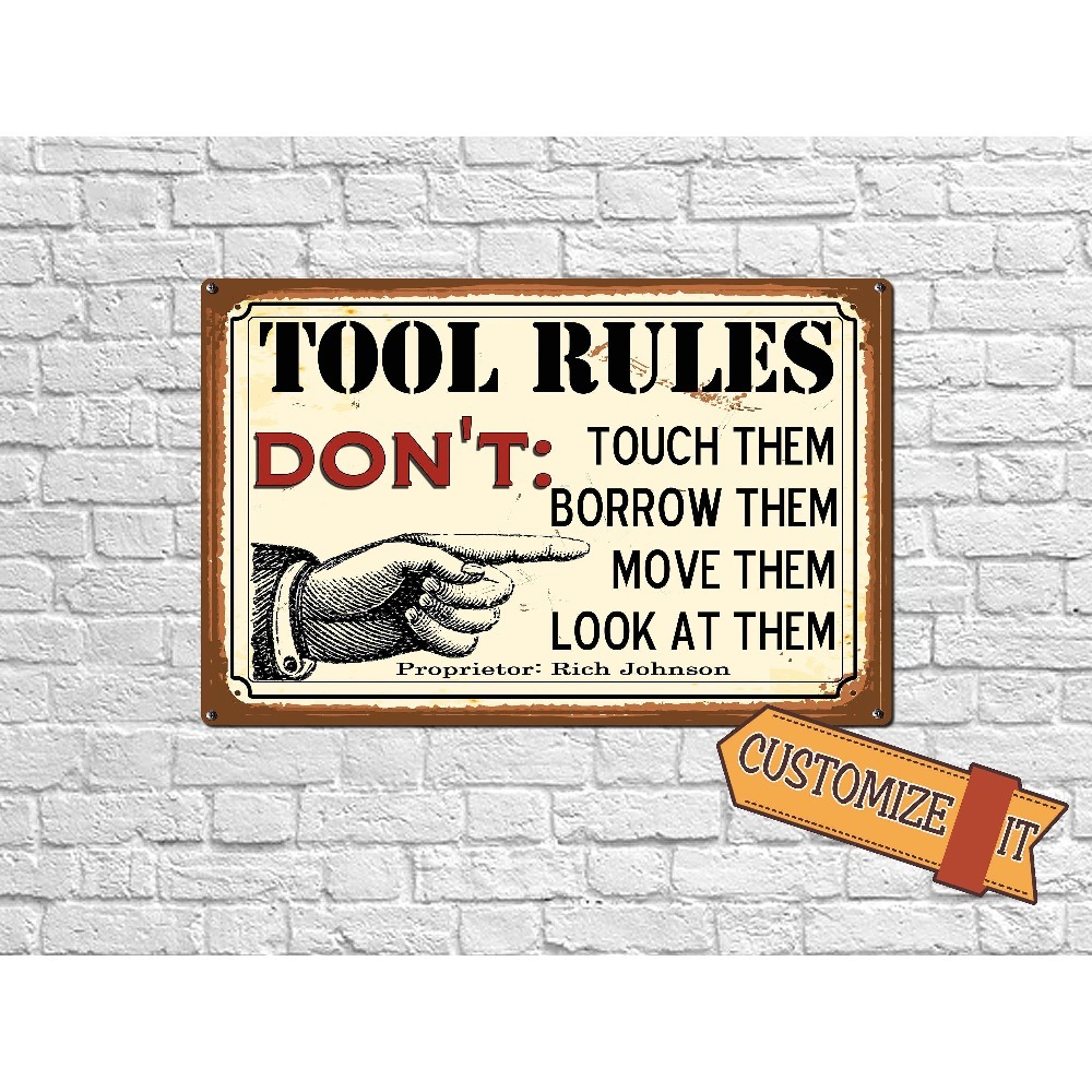1pc Customizable Tool Rules Me - Tools Name In Workshop review and price